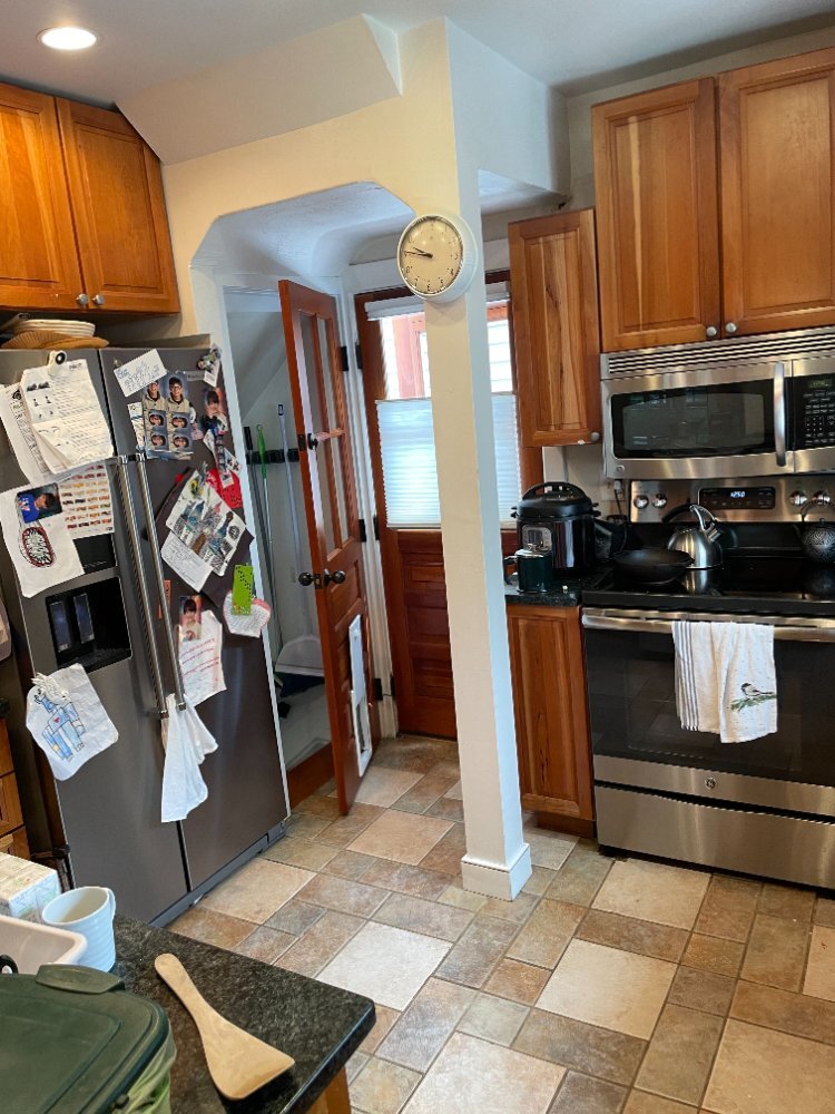Original kitchen with existing appliances before the kitchen remodel in Chevy Chase, MD.