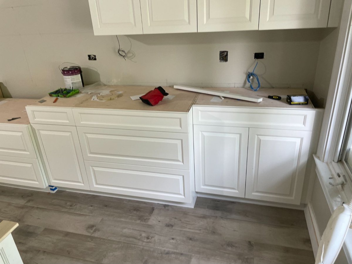 Kitchen remodel featuring newly installed cabinetry in Bethesda, MD.