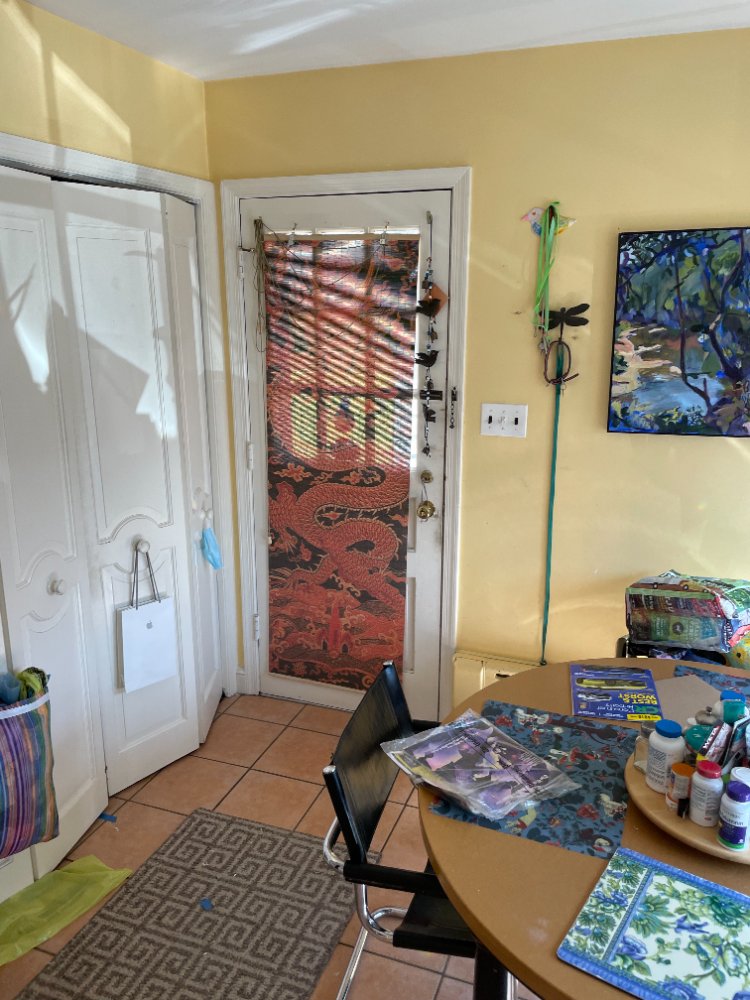 Existing breakfast area before the kitchen remodel in Chevy Chase, MD.